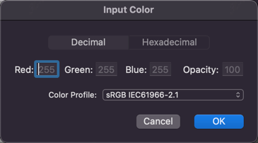Color input panel