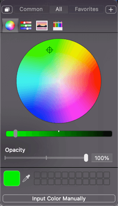 Color picker panel in all colors mode