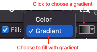 Choose a gradient for the background/fill of some object