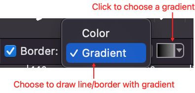 Choose a gradient for the line/border of some object