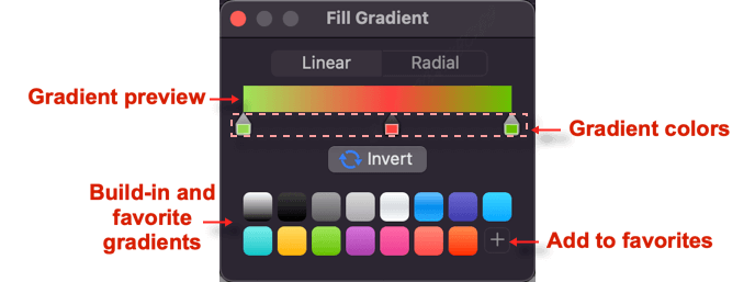 Gradient picker panel