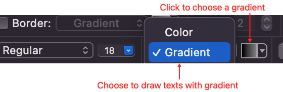 Choose a gradient for some texts