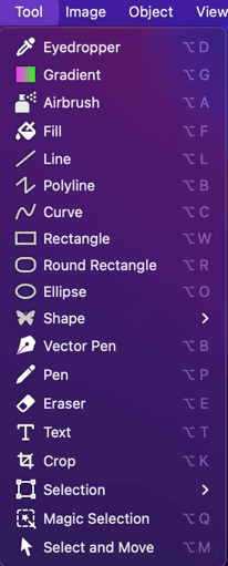 Tool menu